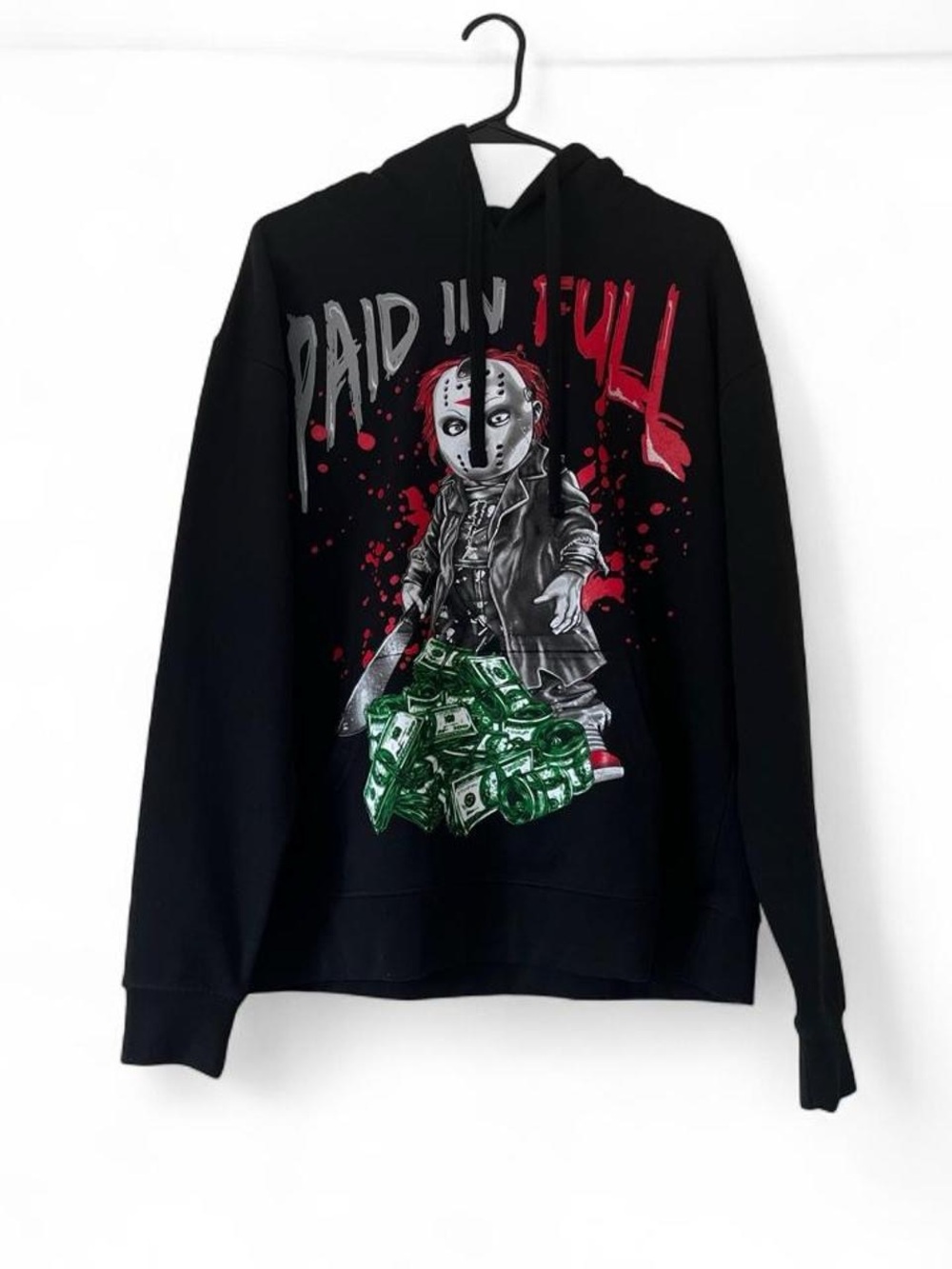 Men’s Medium 3 Forty Black Graphi Print Hoodie Pullover Paid In Full Streetwear